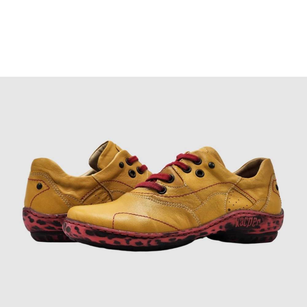 NEW KCR GROUP women's summertime shoes in yellow/red